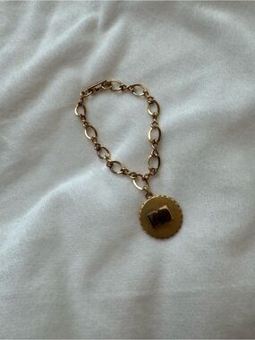 Vintage L.G. Balfour 1/20 12K Gold Filled “M” Chain Charm Bracelet
